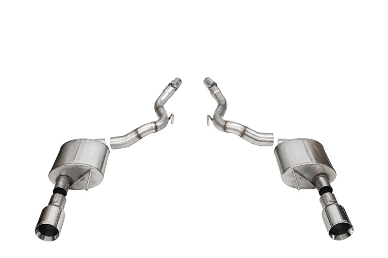 Ford Mustang Performance Exhaust - Dual Rear Exit - CORSA Performance - Axle-Back Sport + 4.5in Straight Cut Tips - `24-`25